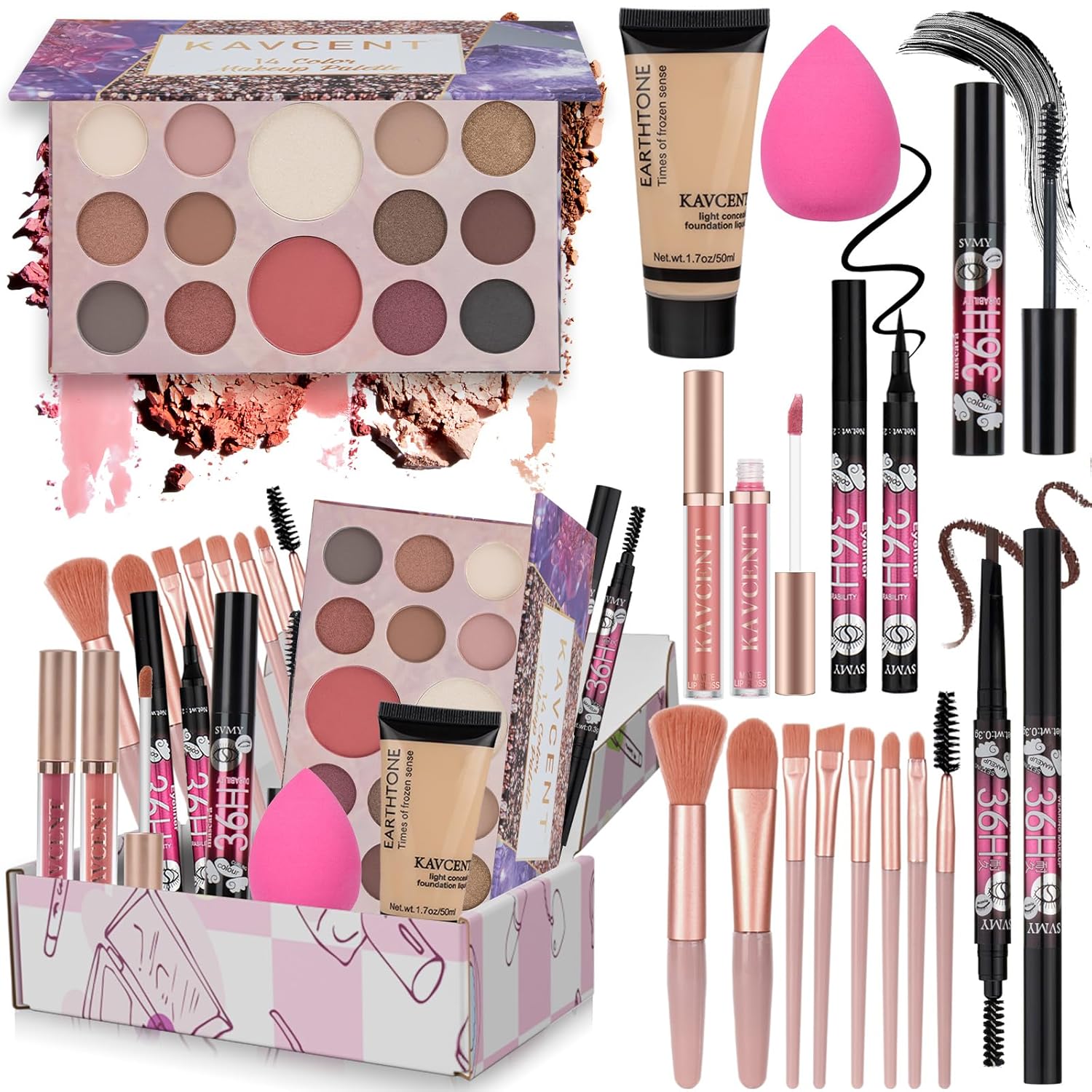 Kit de maquillaje para adolescentes y mujeres, kit completo de maqu...