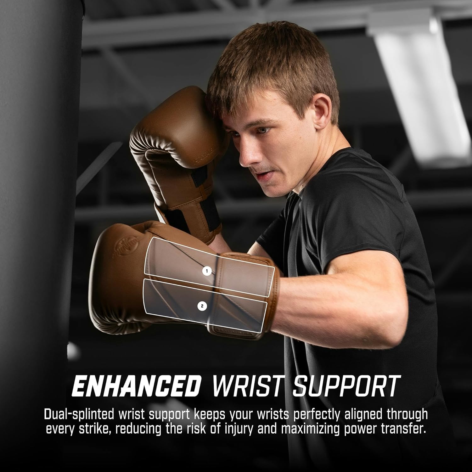 Hayabusa Guantes de boxeo de cuero E1 para hombres y mujeres, prote...