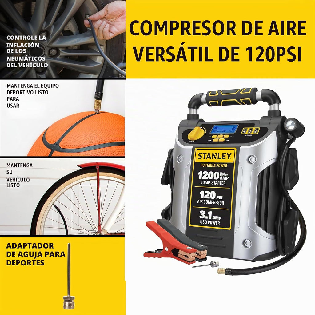 STANLEY J5C09D - Arrancador automotriz de 1200 amperios de pico, al...