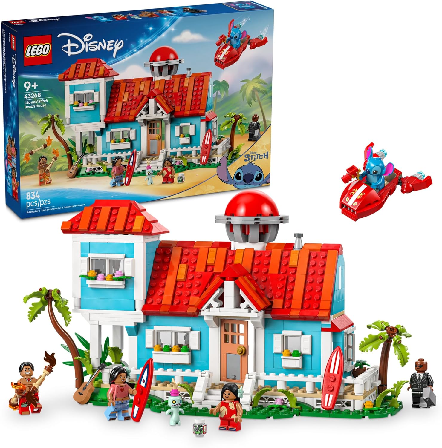 LEGO Disney Lilo y Stitch Casa de Playa - Set de Construcción para...