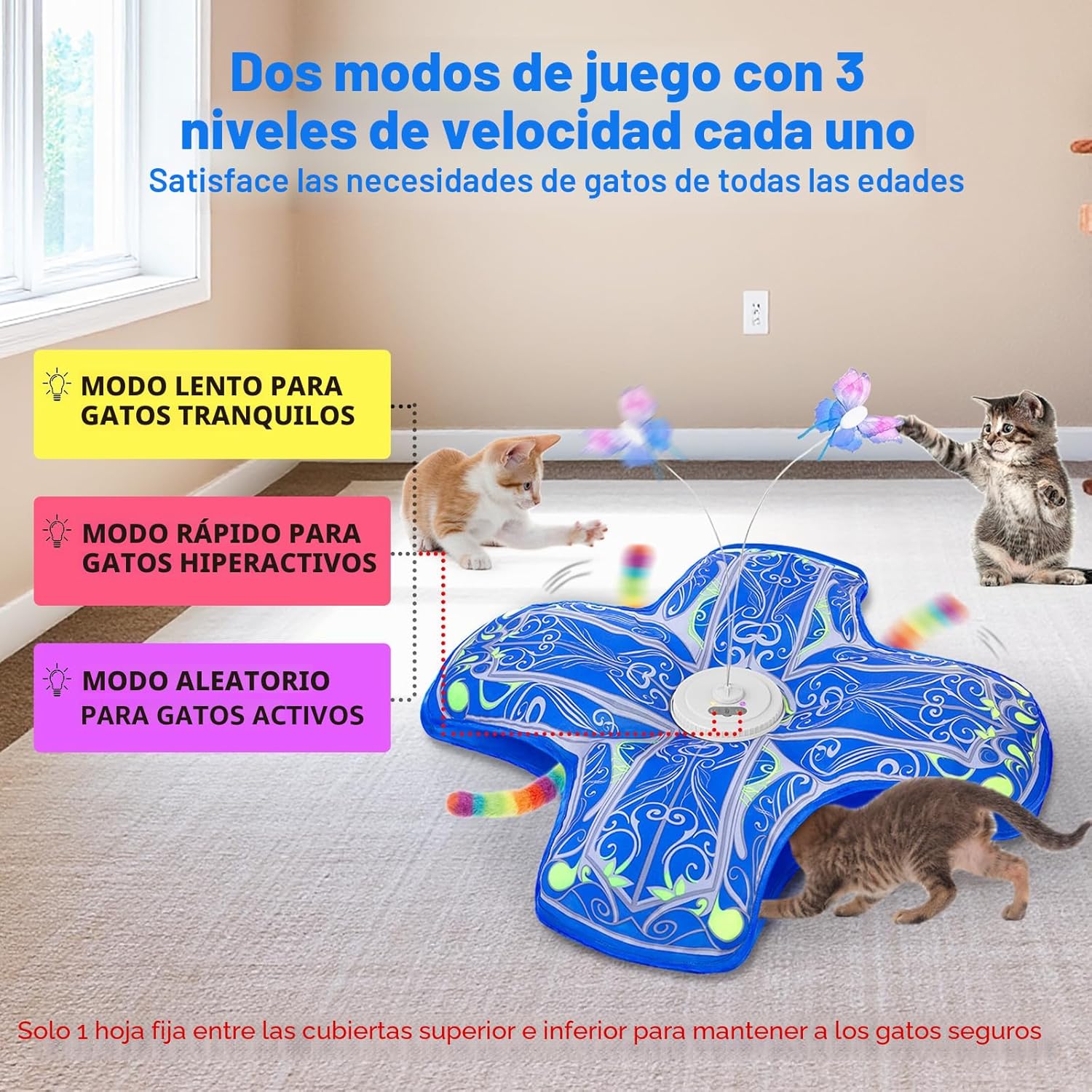 Qraxond Juguetes interactivos para gatos de interior, [Nuevamente a...