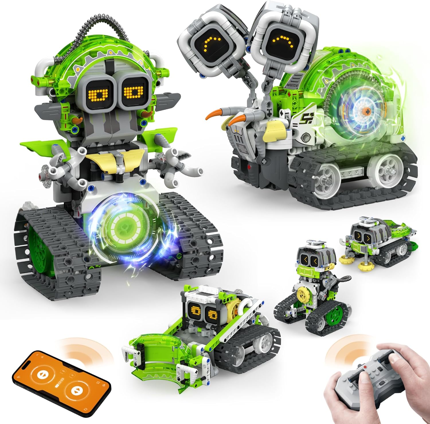 Opmind Juego de construcción de juguetes de robot STEM AI 5 en 1, 4...