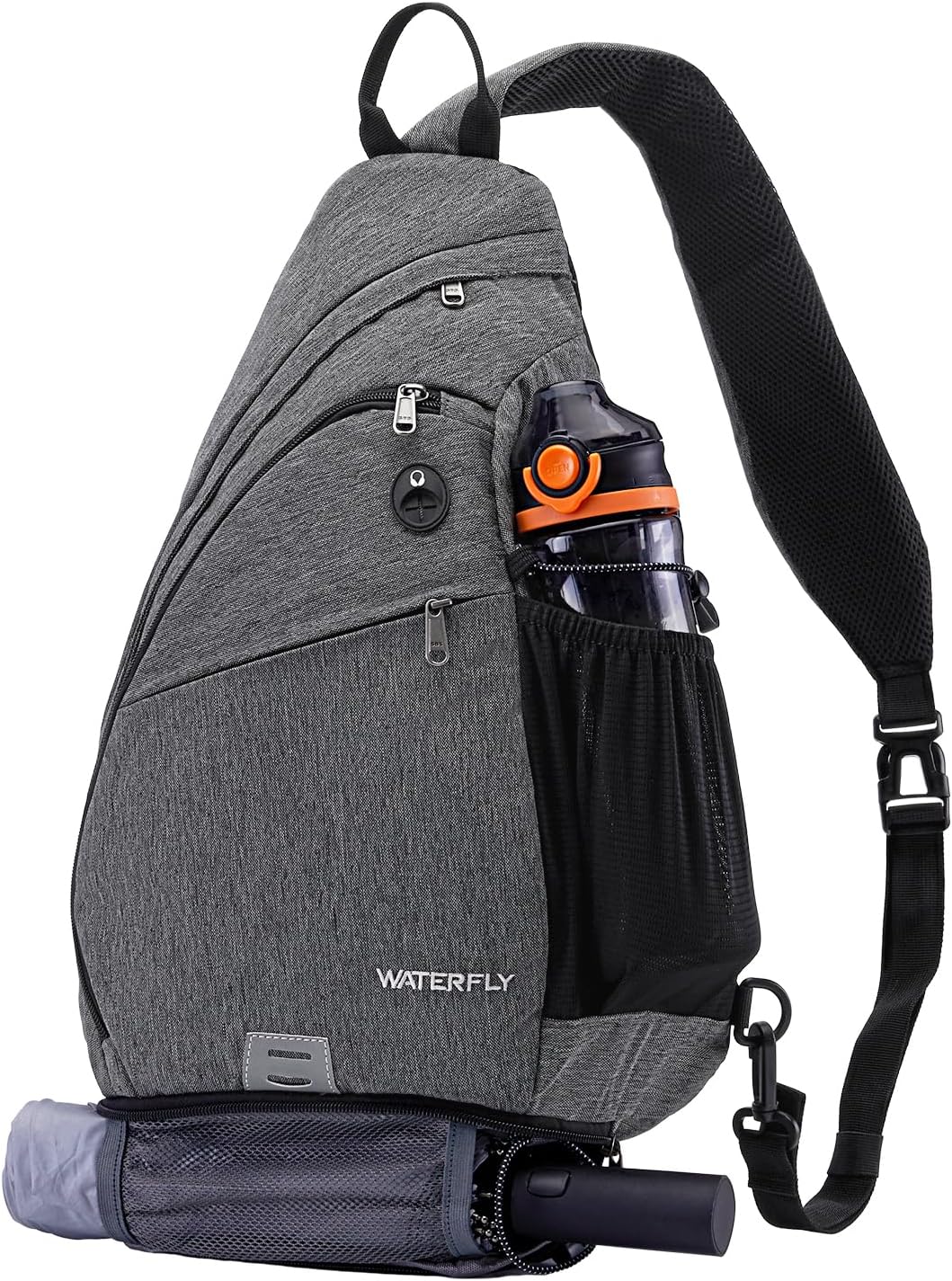 WATERFLY - Mochila de bandolera pequeña tipo eslinga, mochila al ho...