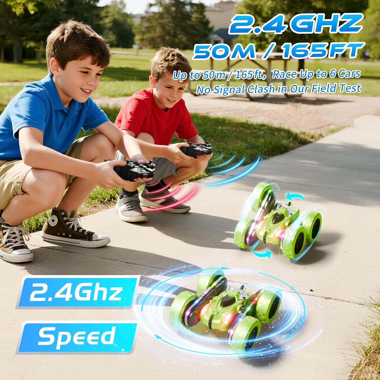 Zalneo Coche de acrobacias con control remoto \u2013 4WD 360° Flip...