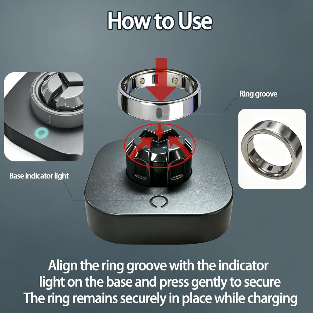 Cargador compatible con Ou-ra Ring Gen 4: Base de carga rápida para...