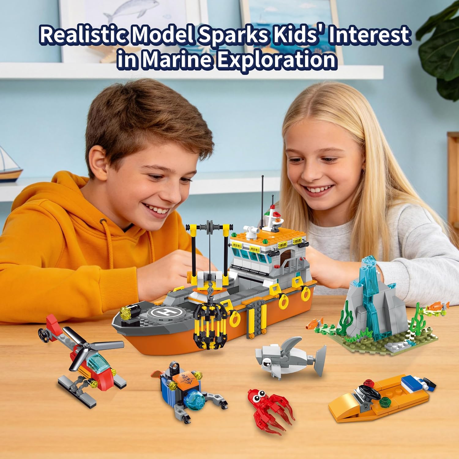 AKWME City Ocean Explorer - Juego de construcción de barcos explora...