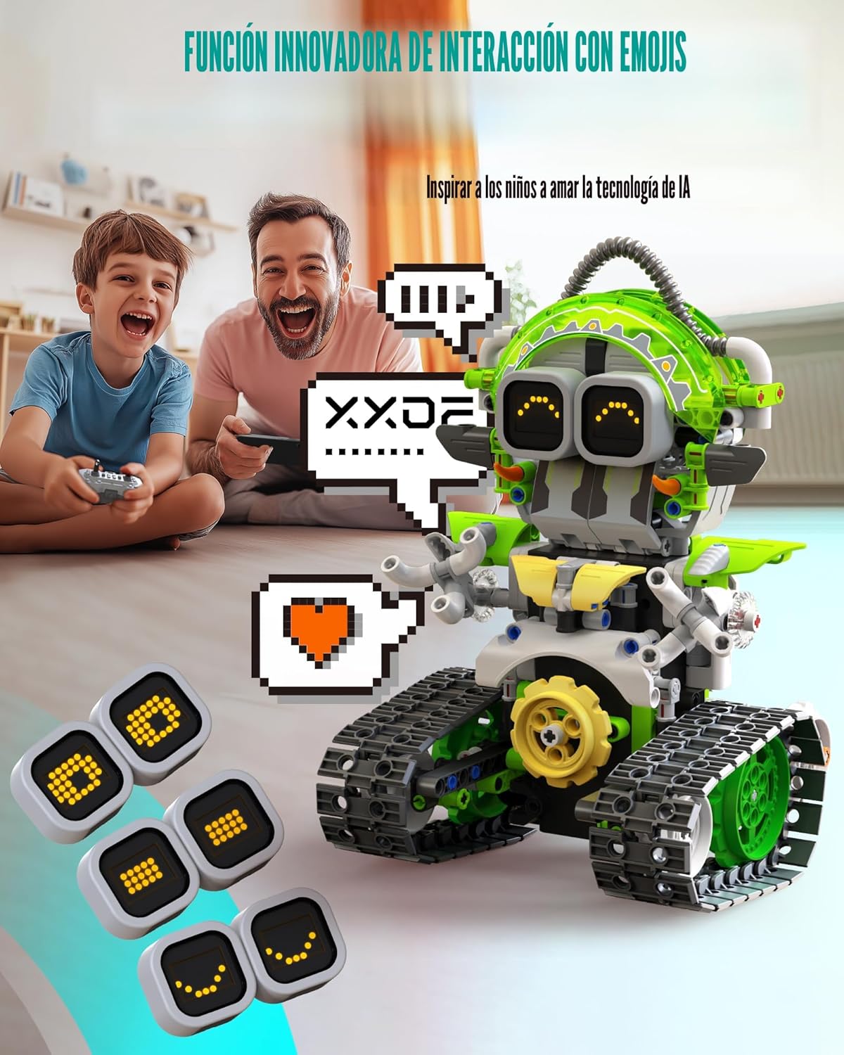 Opmind Juego de construcción de juguetes de robot STEM AI 5 en 1, 4...