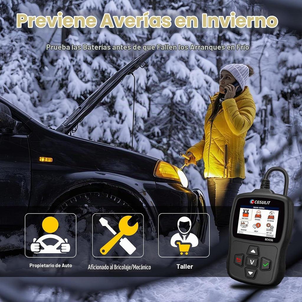 Probador de batería de automóvil 12V\/24V 20-2000CCA Probador de ca...