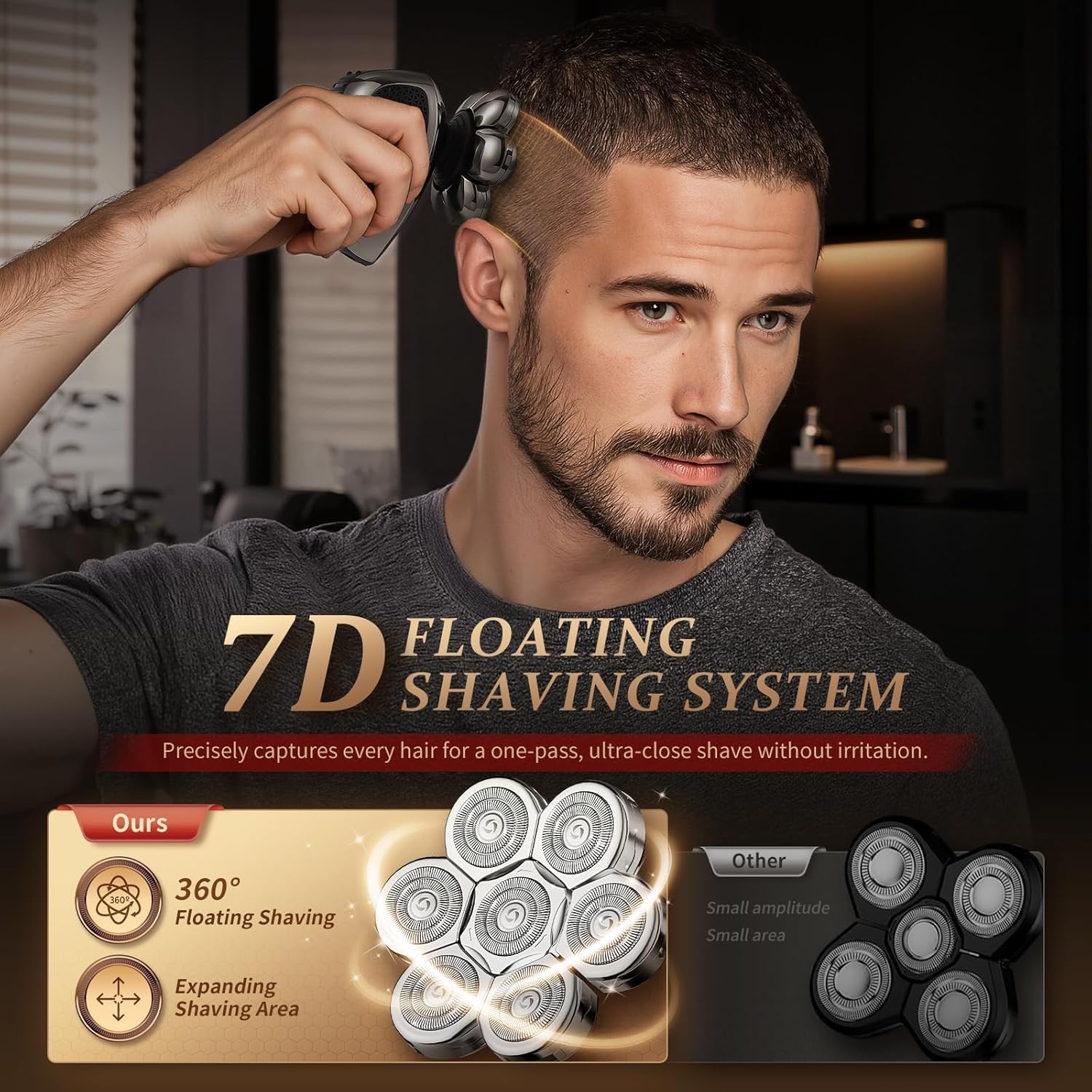 Afeitadoras de cabeza para hombres calvos, kit profesional de afeit...