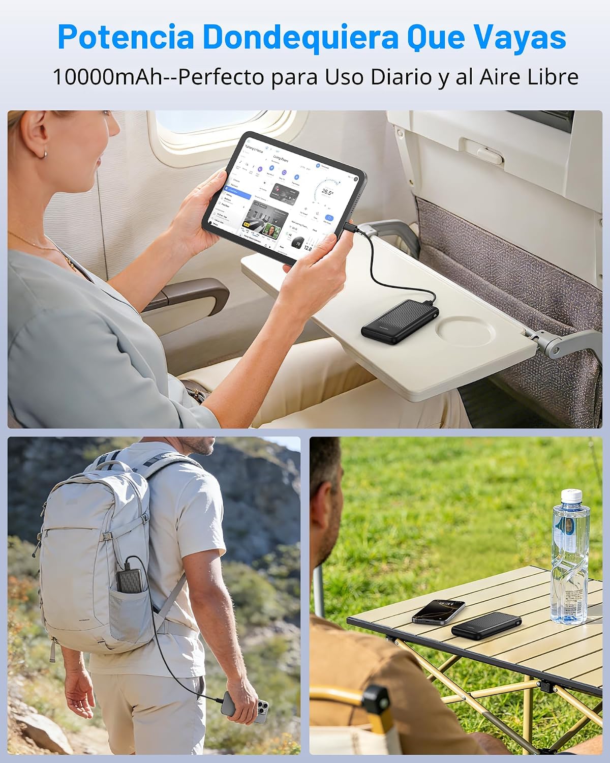 Ansody Paquete de 2 cargadores portátiles, 10,000 mAh, 22,5 W, USB...