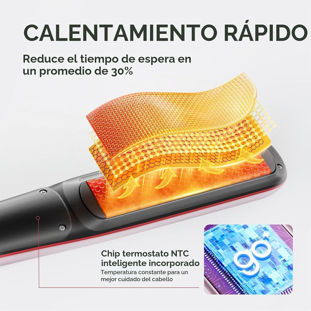 Beautigo - Plancha de pelo a vapor con tanque de 0.8 fl oz y placas...