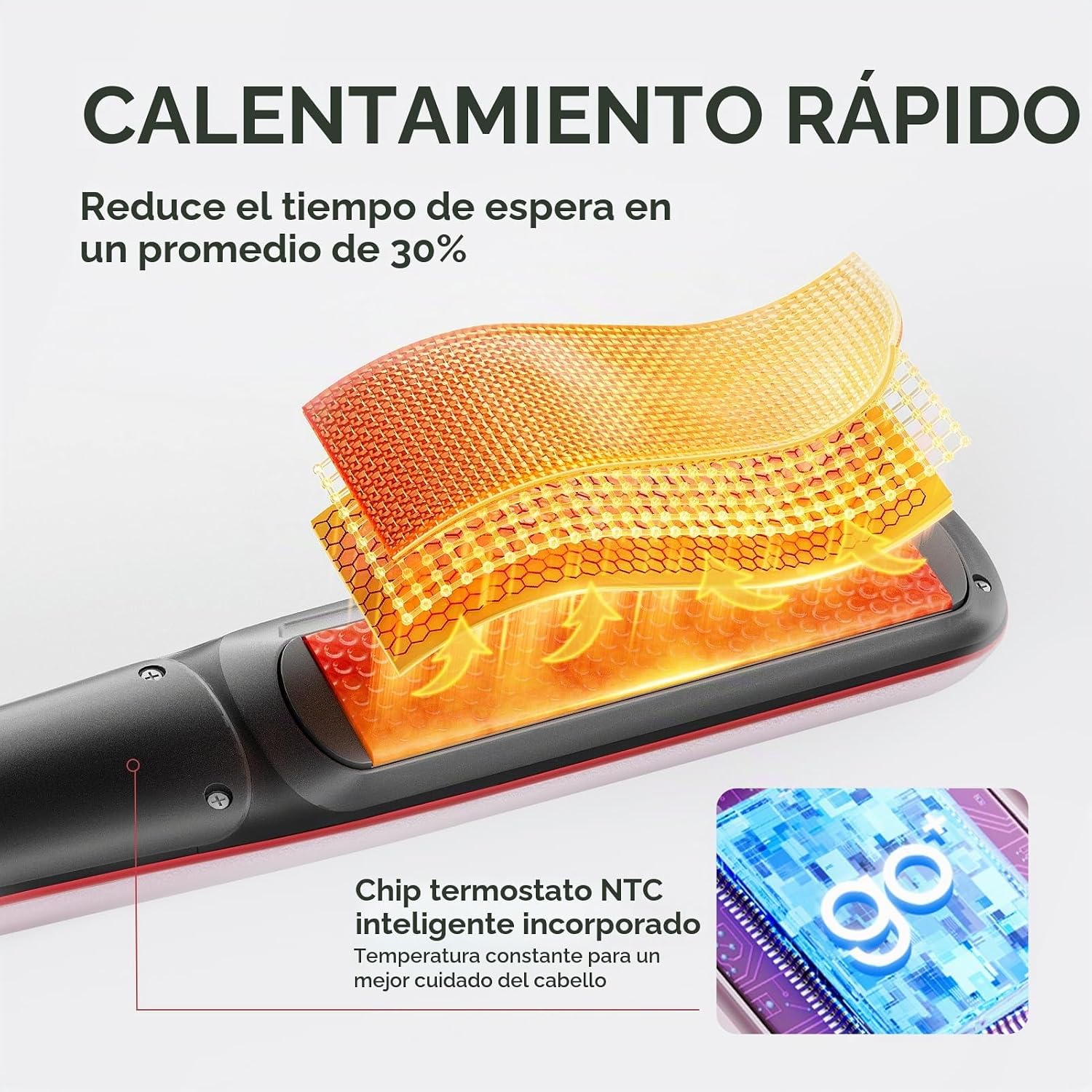 Beautigo - Plancha de pelo a vapor con tanque de 0.8 fl oz y placas...