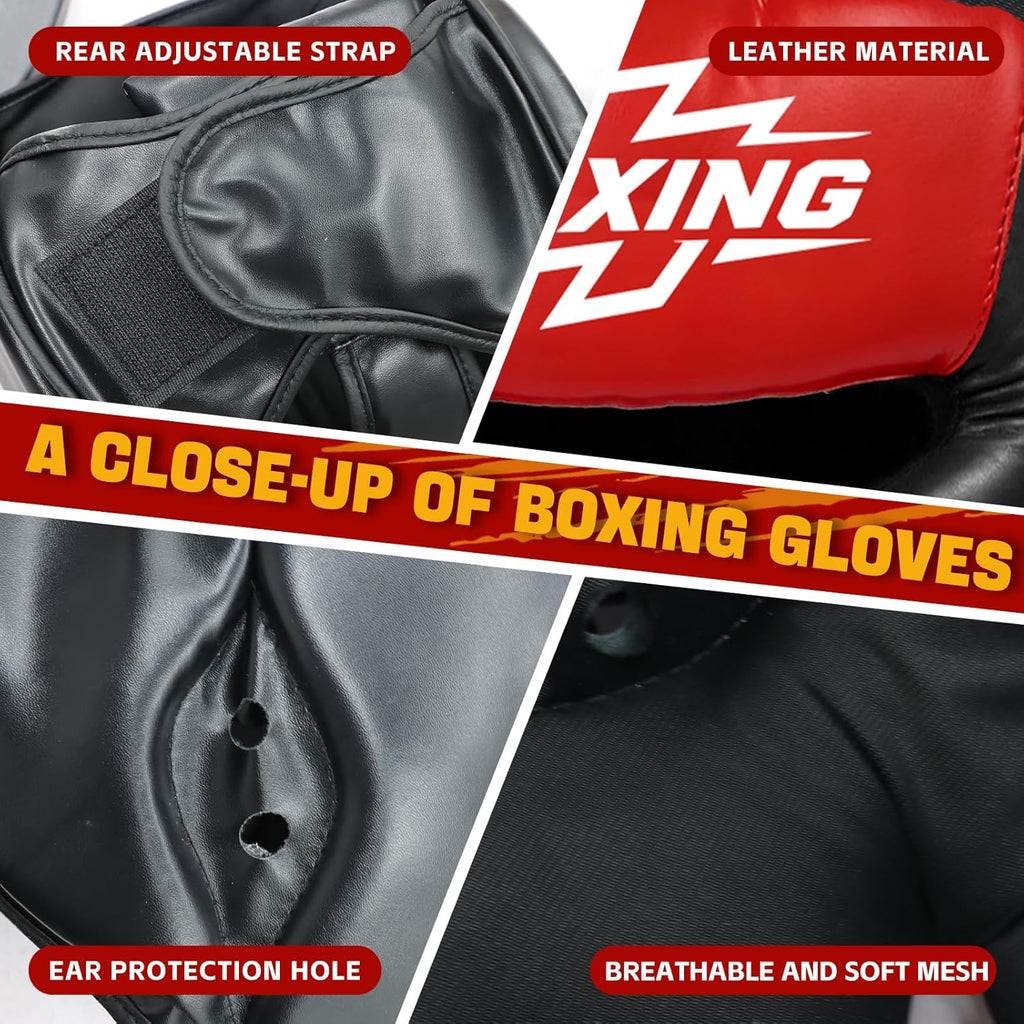 Protector de cabeza de Sparring con guantes, 8 piezas - Casco de se...