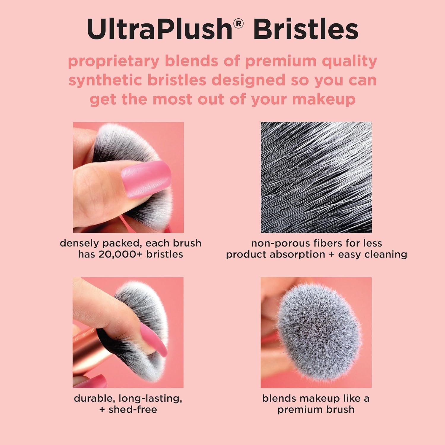 Real Techniques Vivid Escape Glow-To-Go Juego de brochas de maquill...