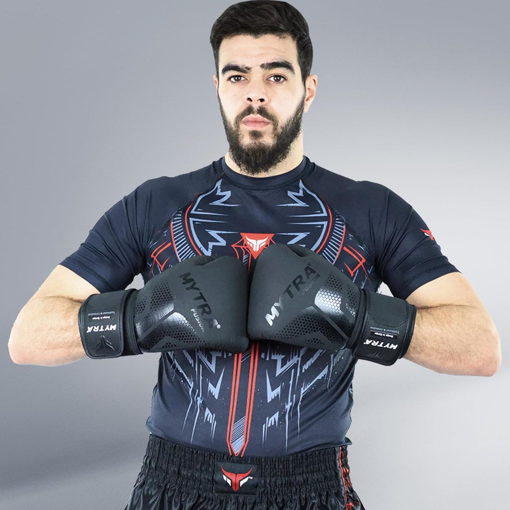 Mytra Fusion Guantes de boxeo Guantes de boxeo de cuero para hombre...