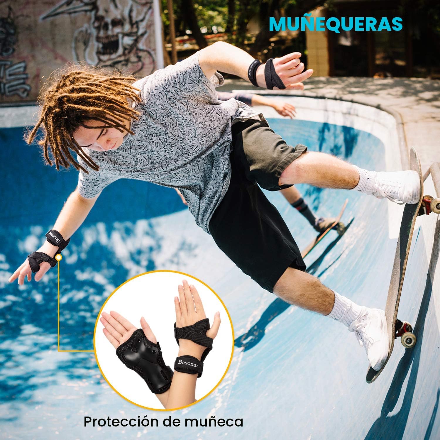 Protección para muñeca, BOSONER Protecciones para muñeca para patin...