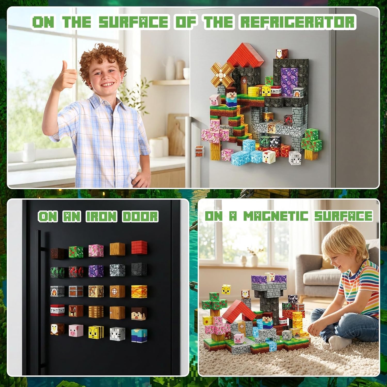 Laoren Bloques de construcción magnéticos, juguetes STEM cubos magn...