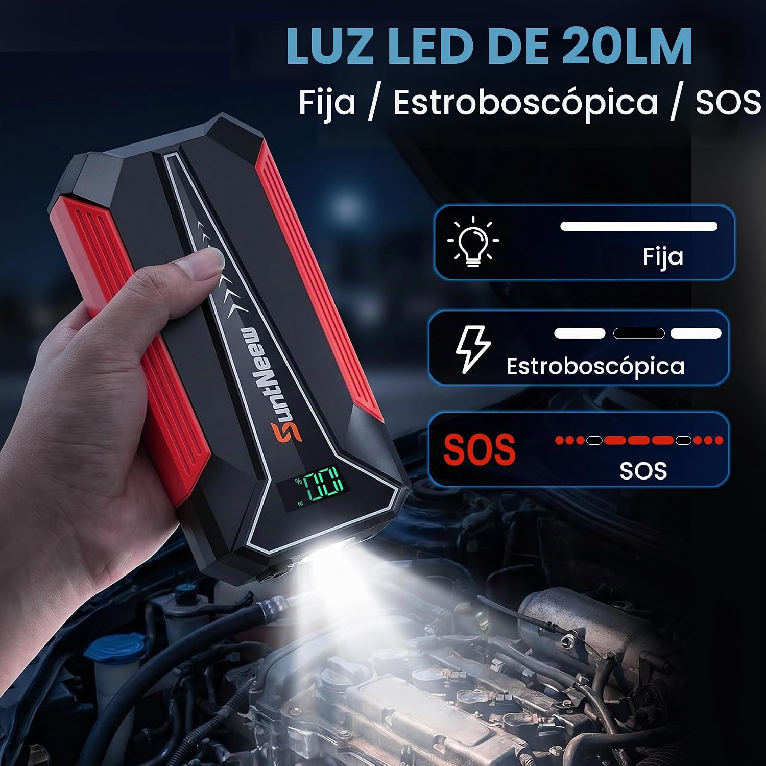 Jump Starter Power Bank de 8000 mAh (hasta 6.5 L de gasolina\/5.0 L...