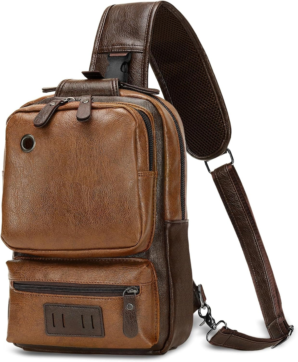SUIKIHUM Mochila de piel sintética vintage para hombre, bandolera,...