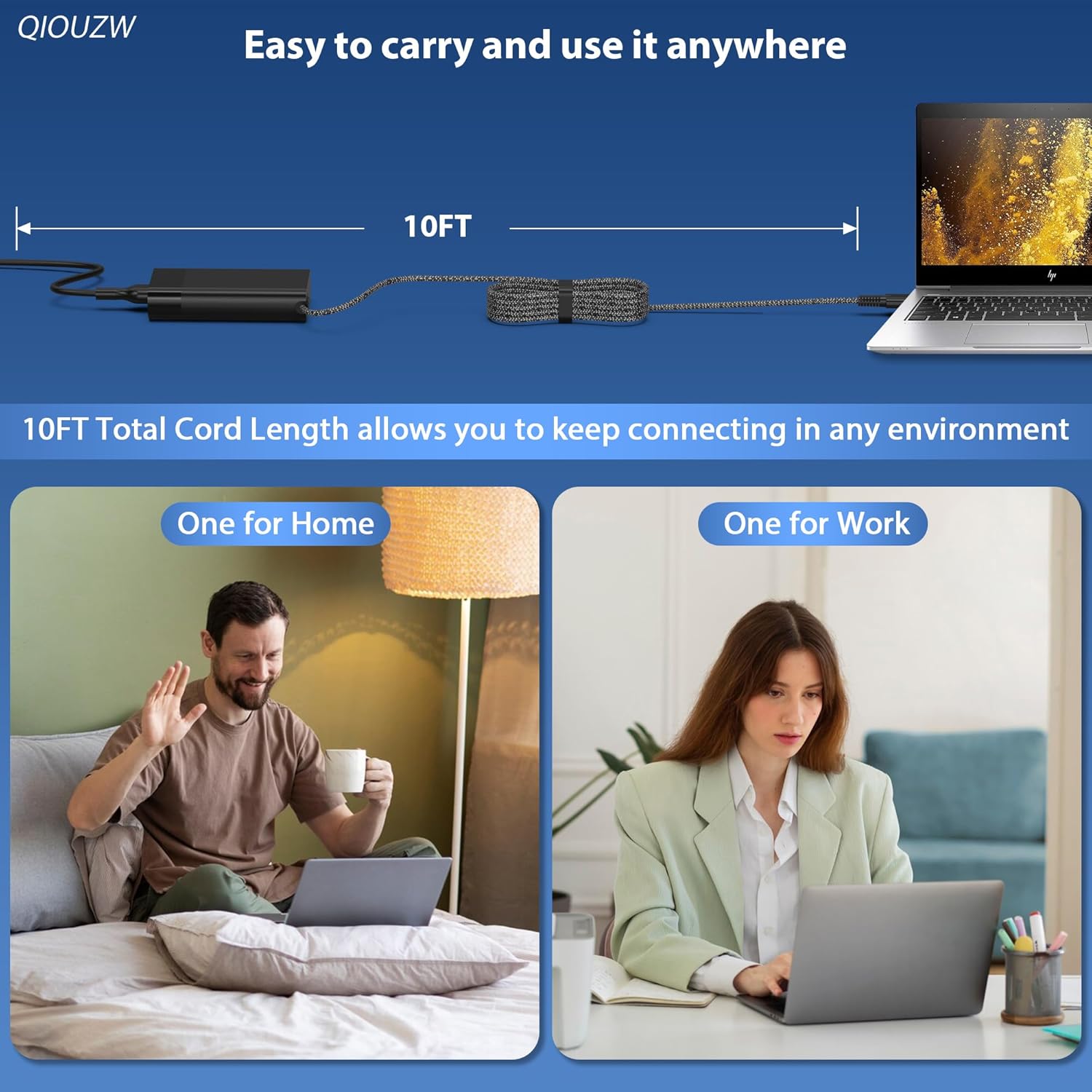 QIOUZW Cargador de portátil delgado USB C de 65 W, compatible con c...