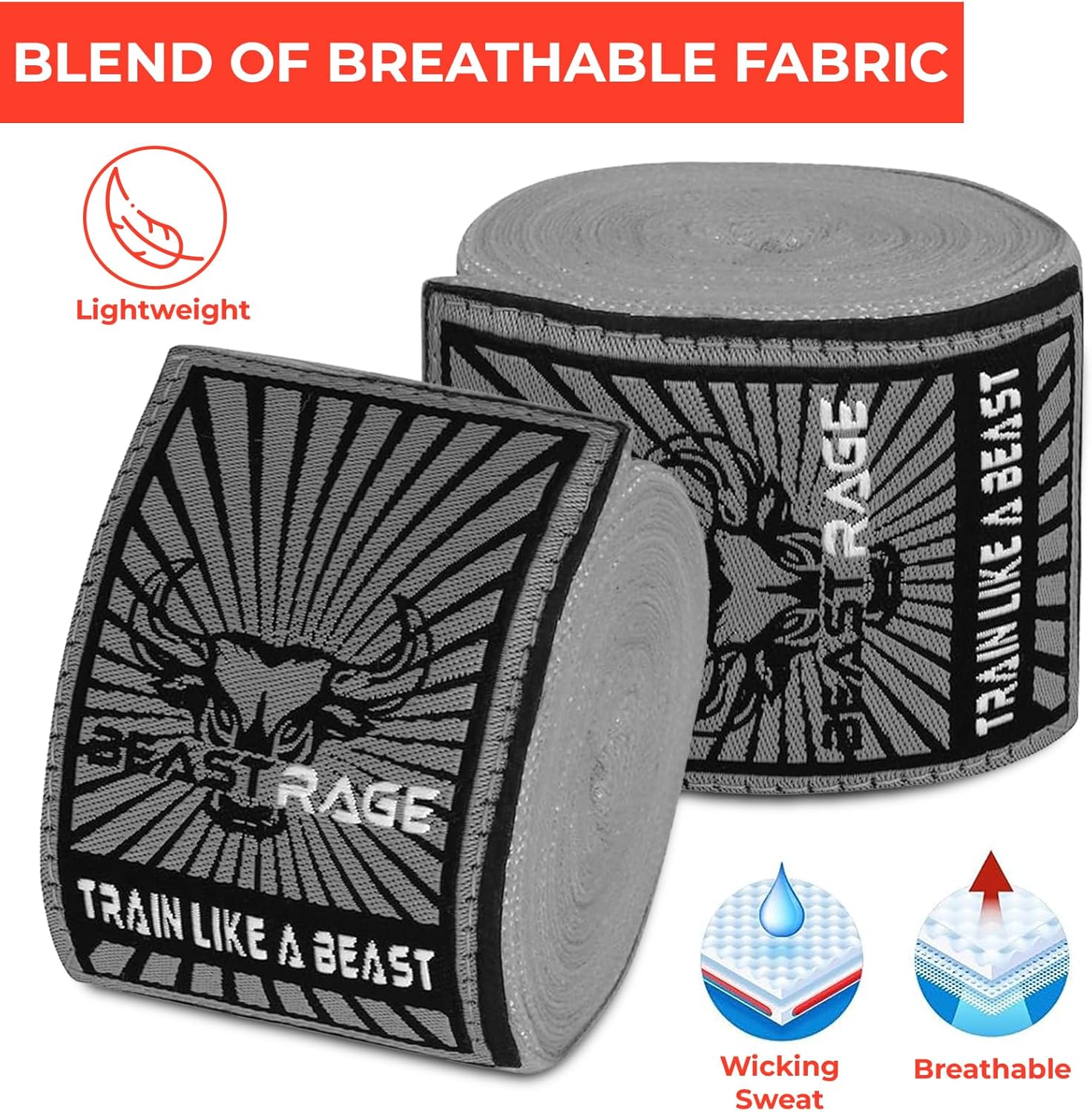 BEAST RAGE Vendas para manos de boxeo para MMA Kickboxing, muñequer...