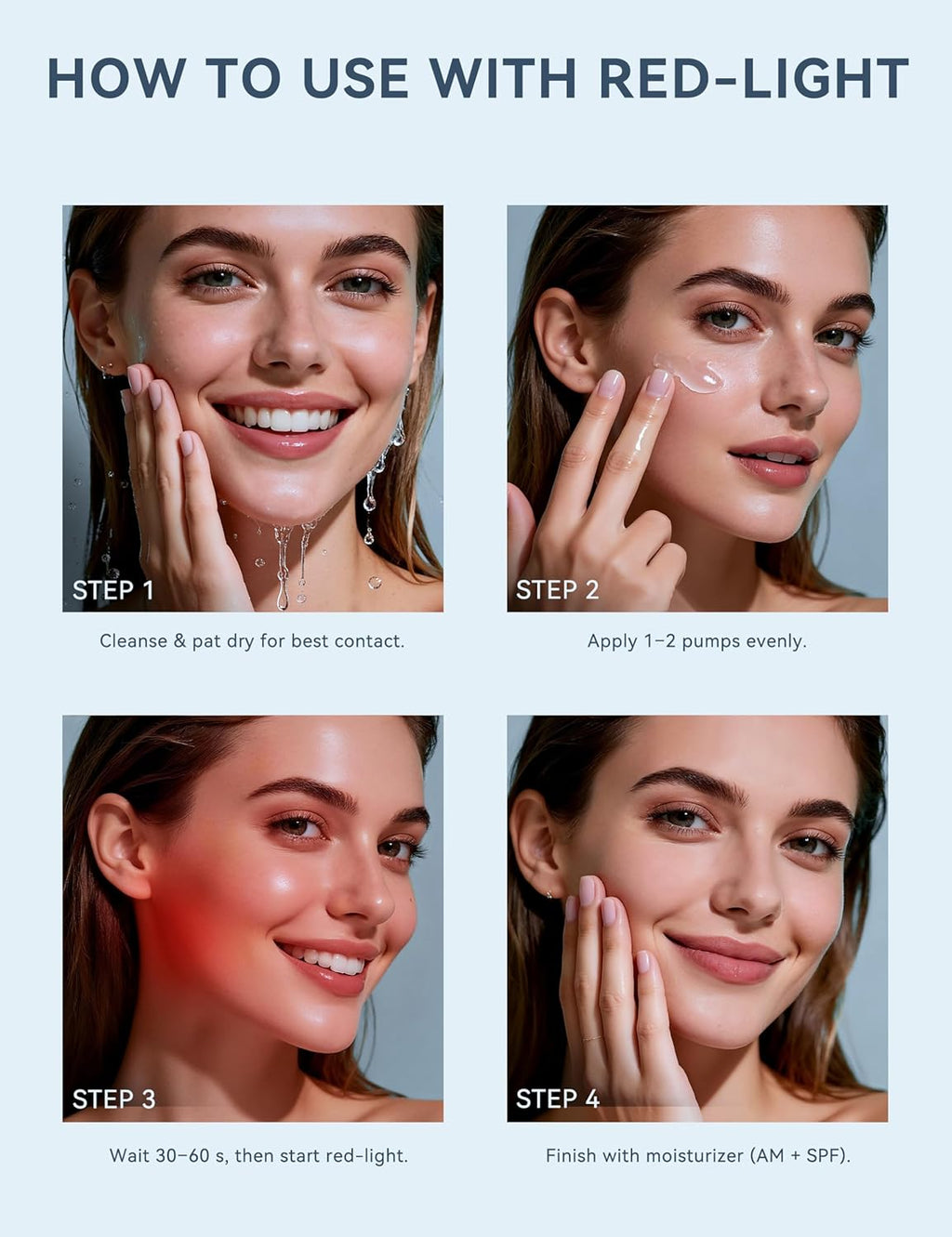 Suero de activación de terapia de luz roja para cara, estimulador d...