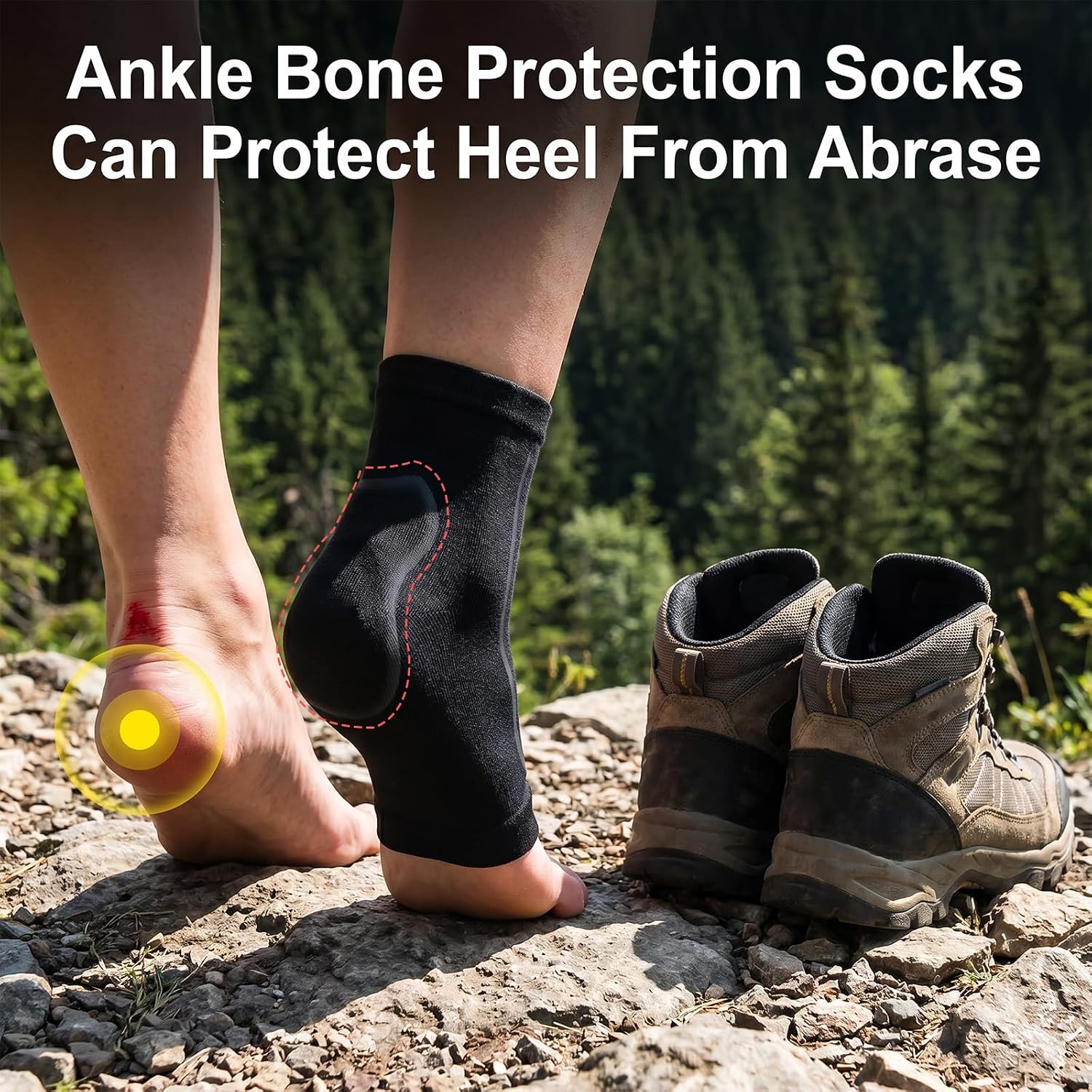 2 Pairs Padded Skate Socks Ice Skating Protection Socks with Gel Pa...