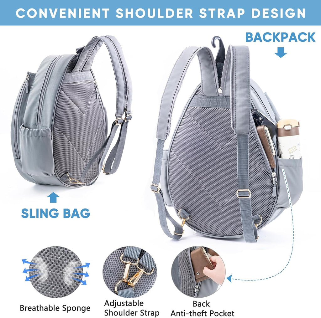 SPORJET Mochila de Tenis con Soporte para 2 Raquetas, Bolsa de Raqu...