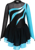 ODASDO Vestido de patinaje sobre hielo artístico para niñas y niños...