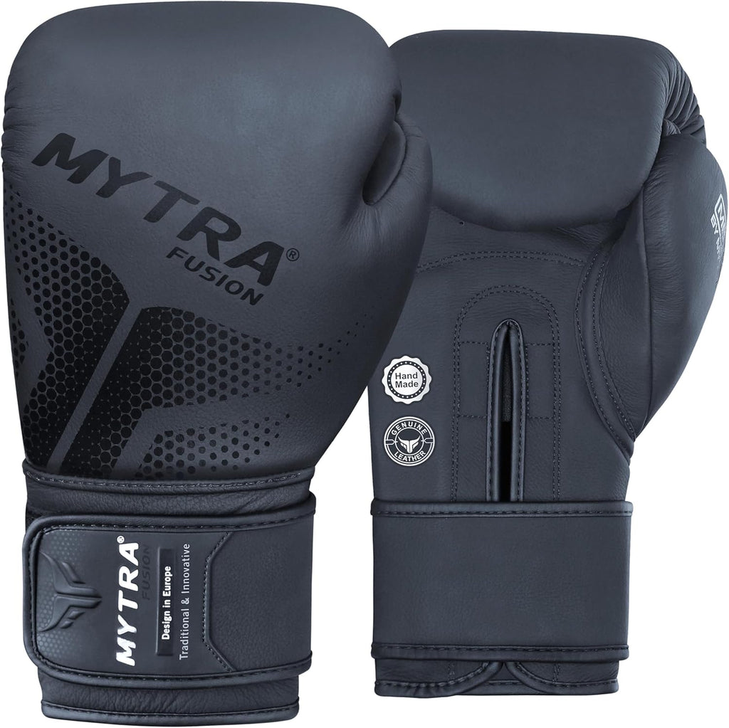 Mytra Fusion Guantes de boxeo Guantes de boxeo de cuero para hombre...