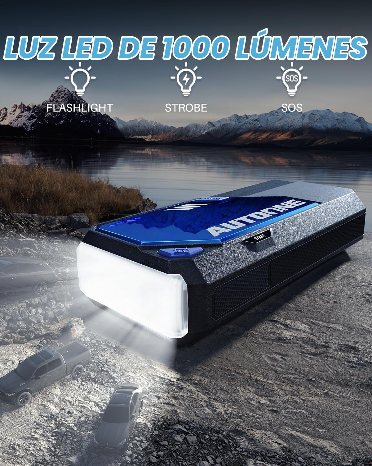 AUTOONE M5 8500A - Arrancador de batería portátil para auto de 12 V...