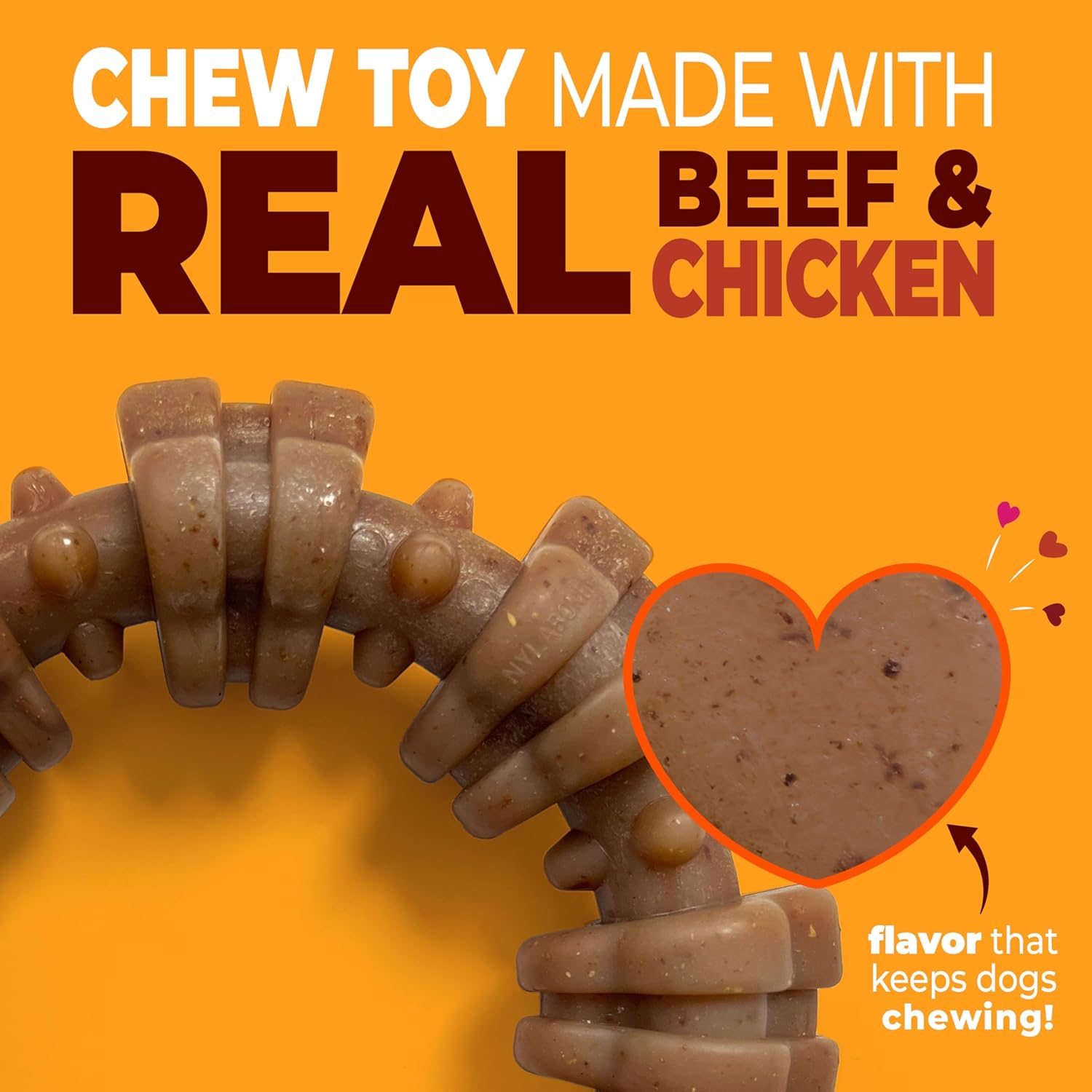 Nylabone Juguete masticable fuerte con anillo texturizado para perr...