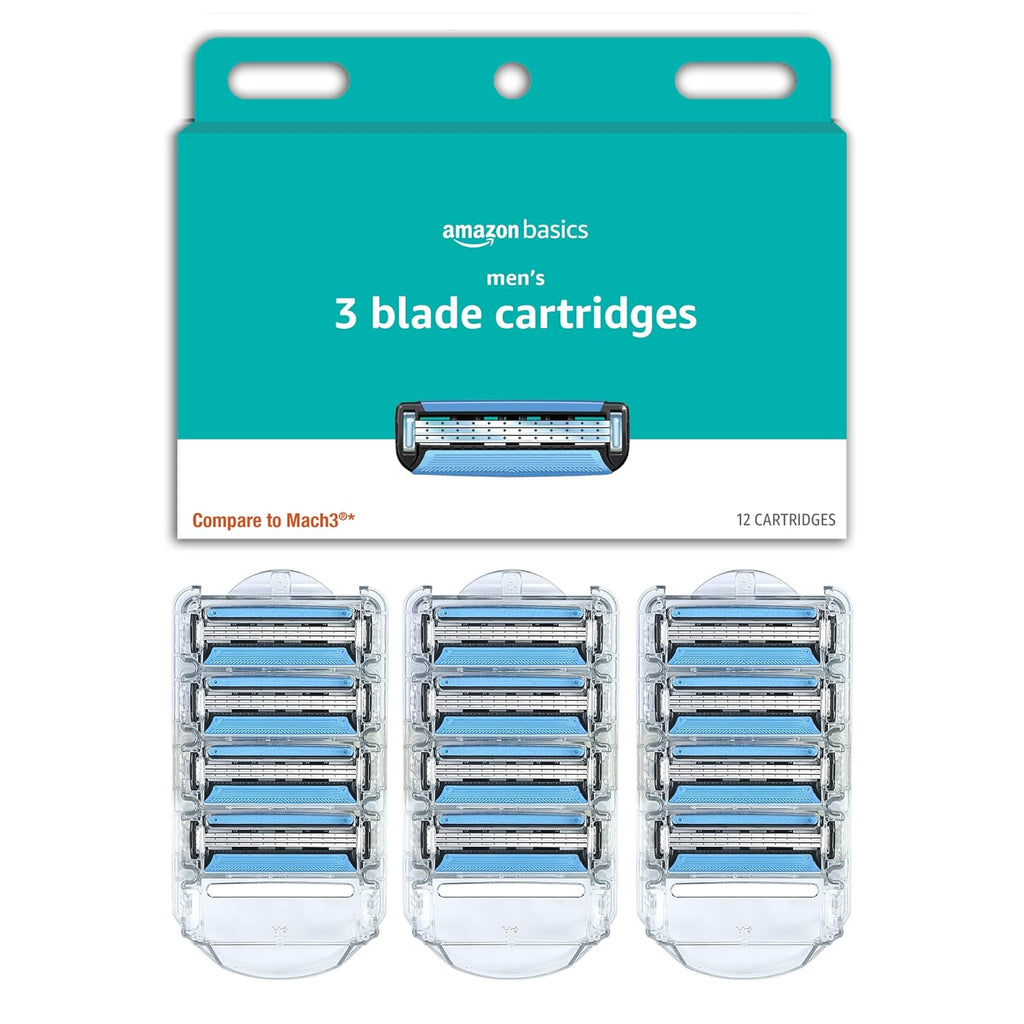 Amazon Basics - Recambios de maquinilla de afeitar de 3 cuchillas p...