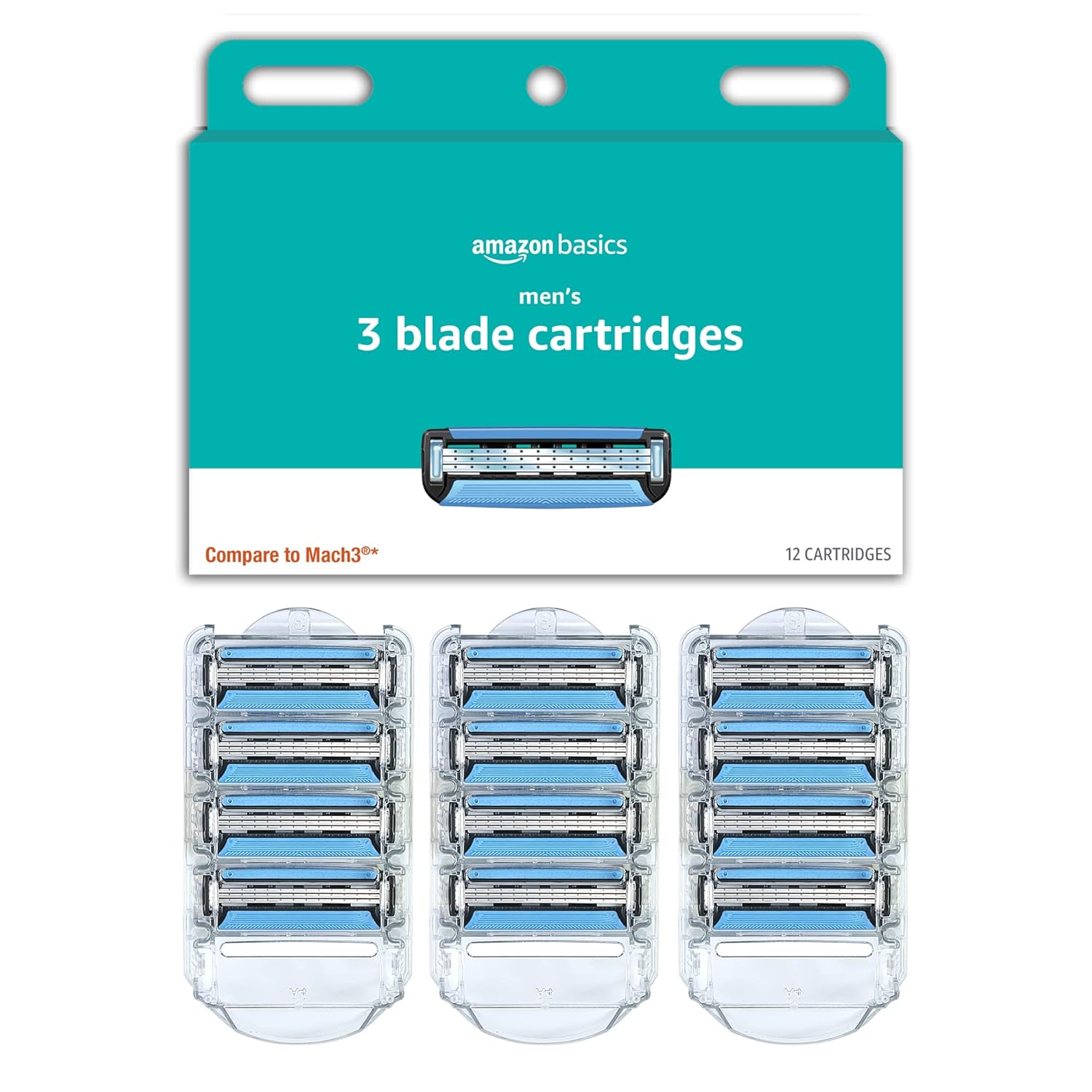 Amazon Basics - Recambios de maquinilla de afeitar de 3 cuchillas p...