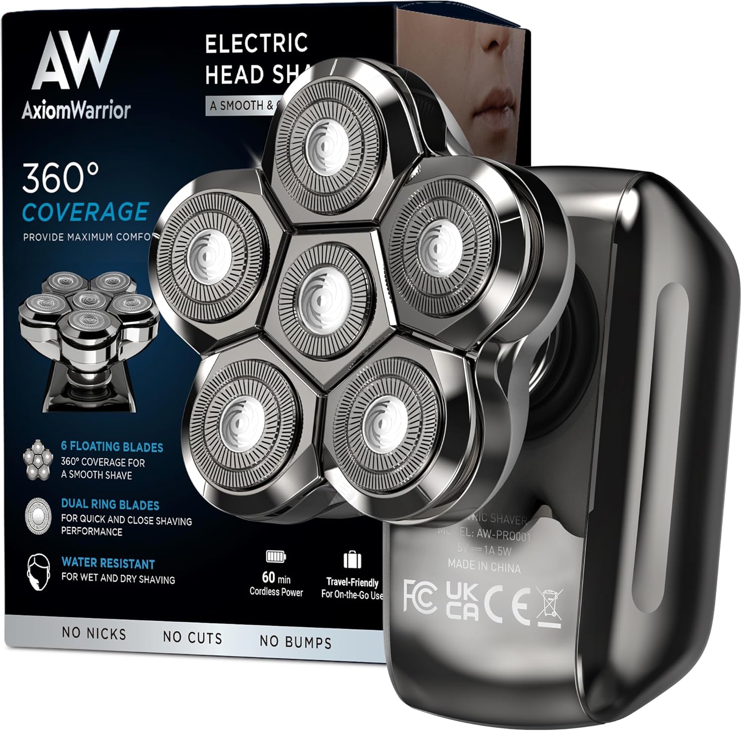 Afeitadora eléctrica de cabeza para hombres calvos: maquinilla de a...