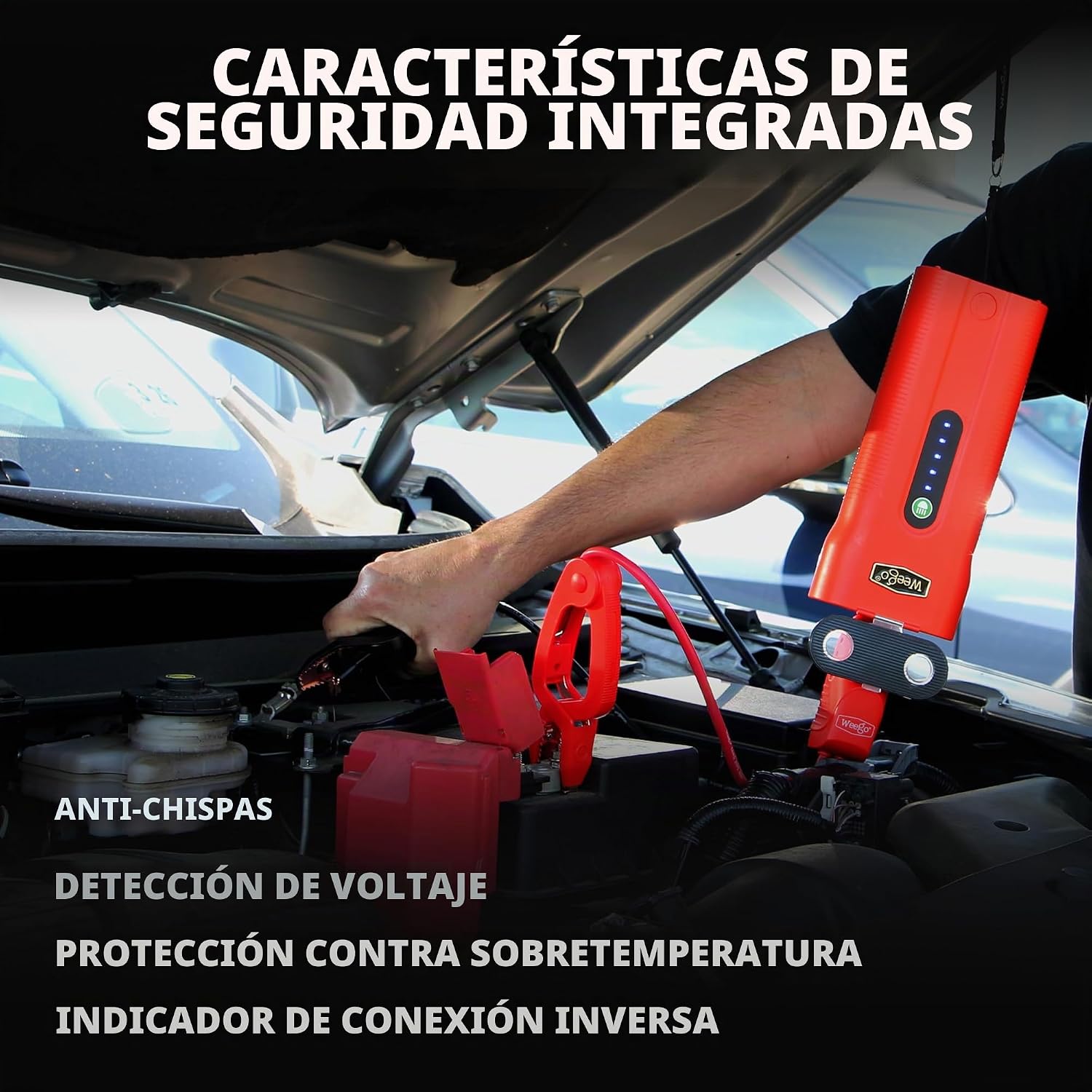 Weego 70: Arrancador de batería de litio de 2500A de 12V para autom...