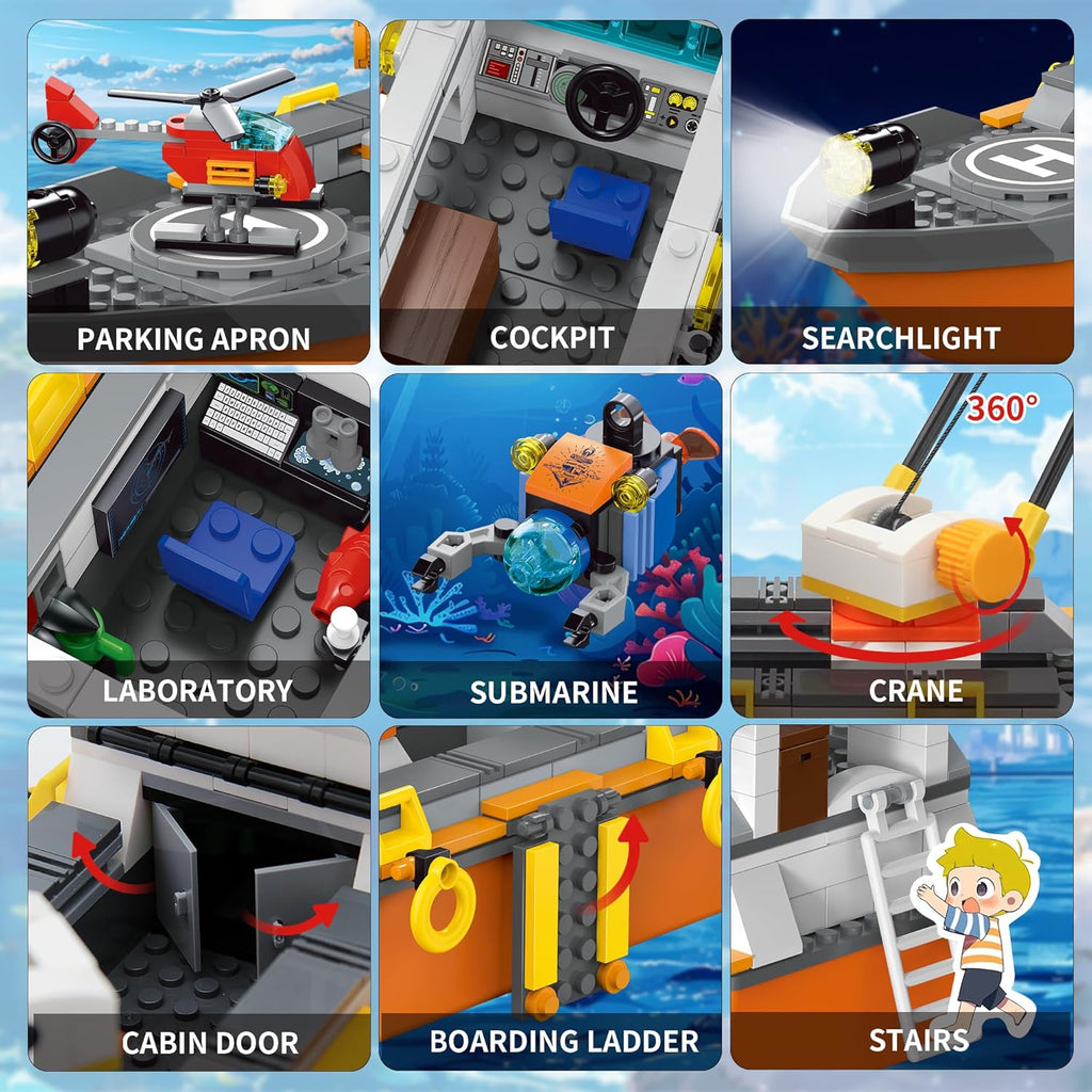 AKWME City Ocean Explorer - Juego de construcción de barcos explora...