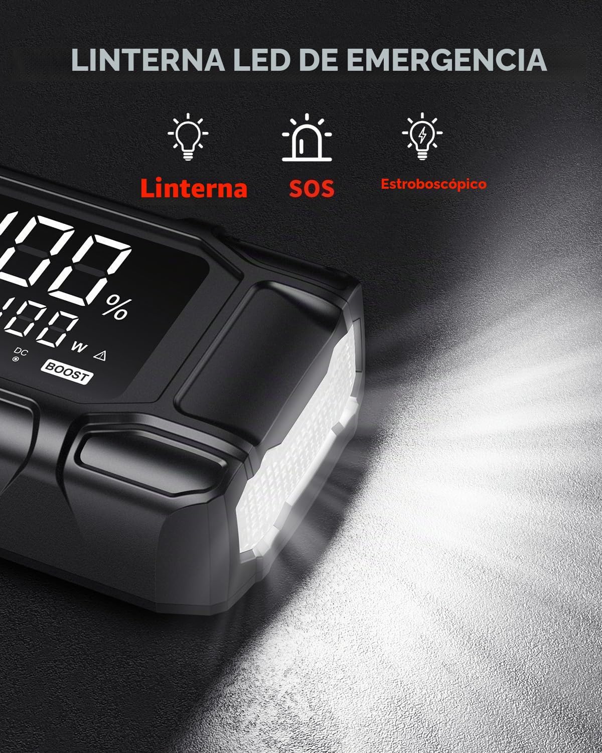 FLYLINKTECH Arrancador de batería de automóvil, 6000 A pico 26800 m...