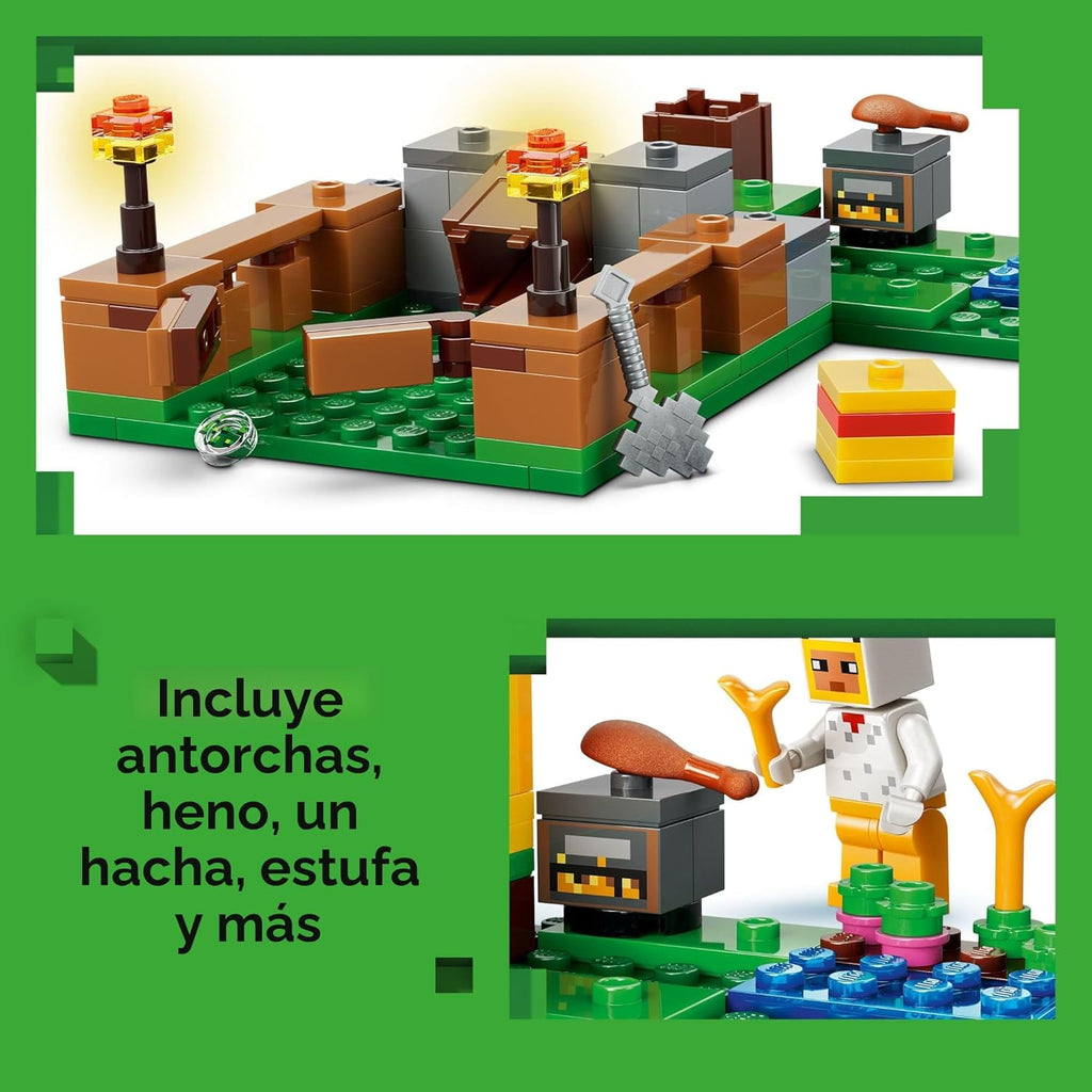 LEGO Minecraft Chicken Farm - Juguete de construcción para niños, j...