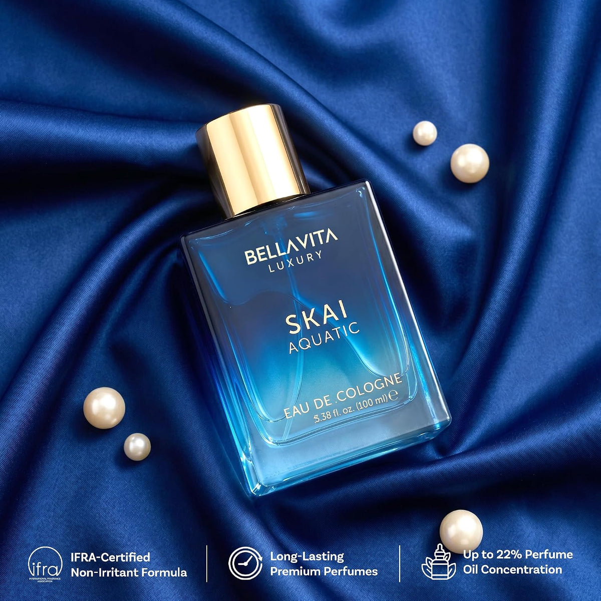 Bellavita Luxury SKAI Aquatic Eau de Parfum Unisex, 3.4 fl oz (100...
