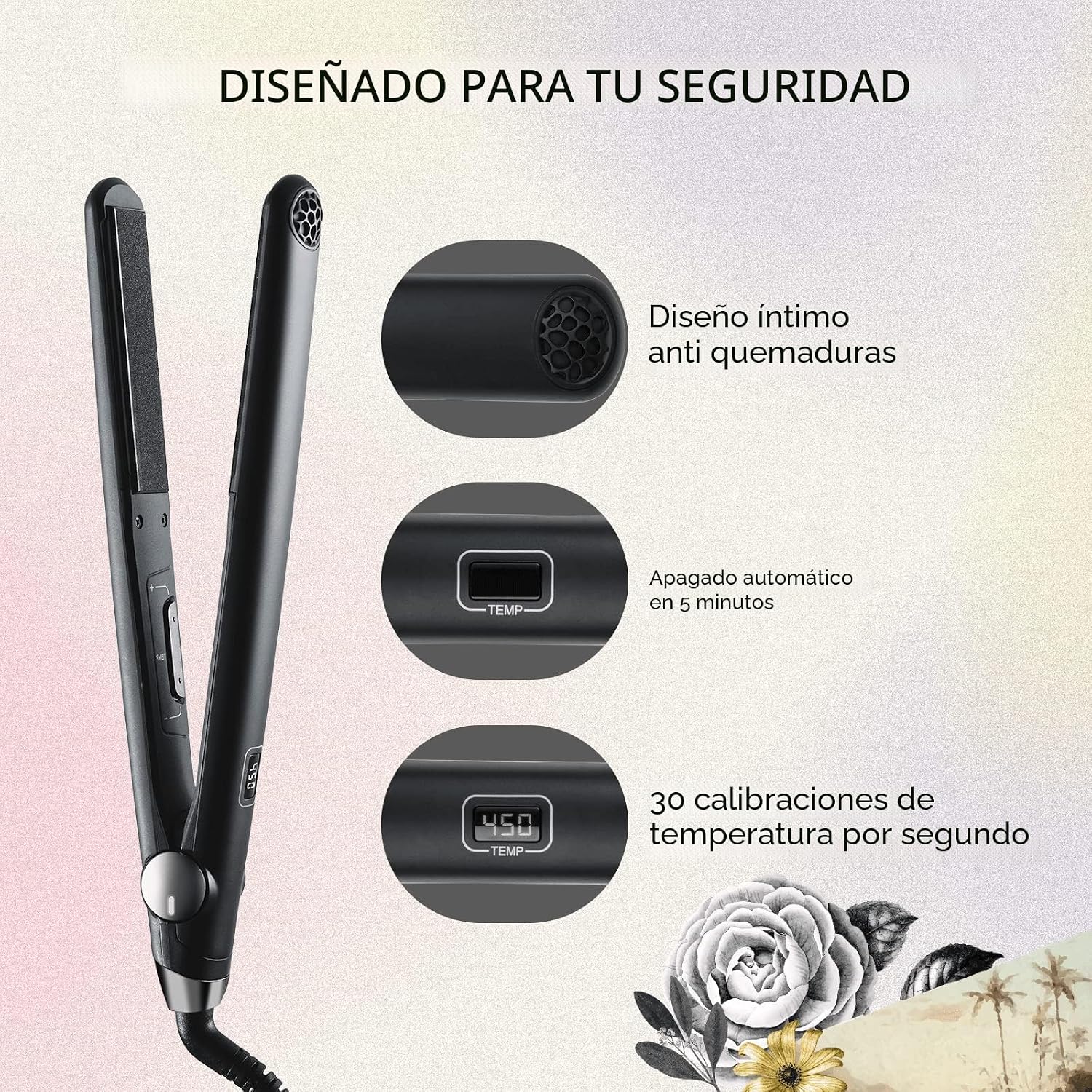 TYMO SWAY Plancha de pelo con calentamiento rápido de 10s, plancha...