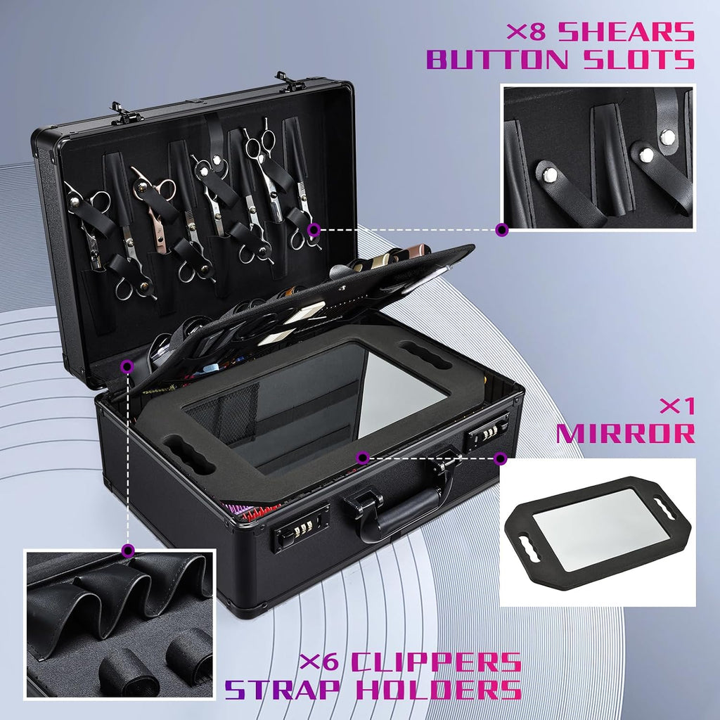 Estuche de Accesorios de Barbero, Maletín Profesional de Herramient...
