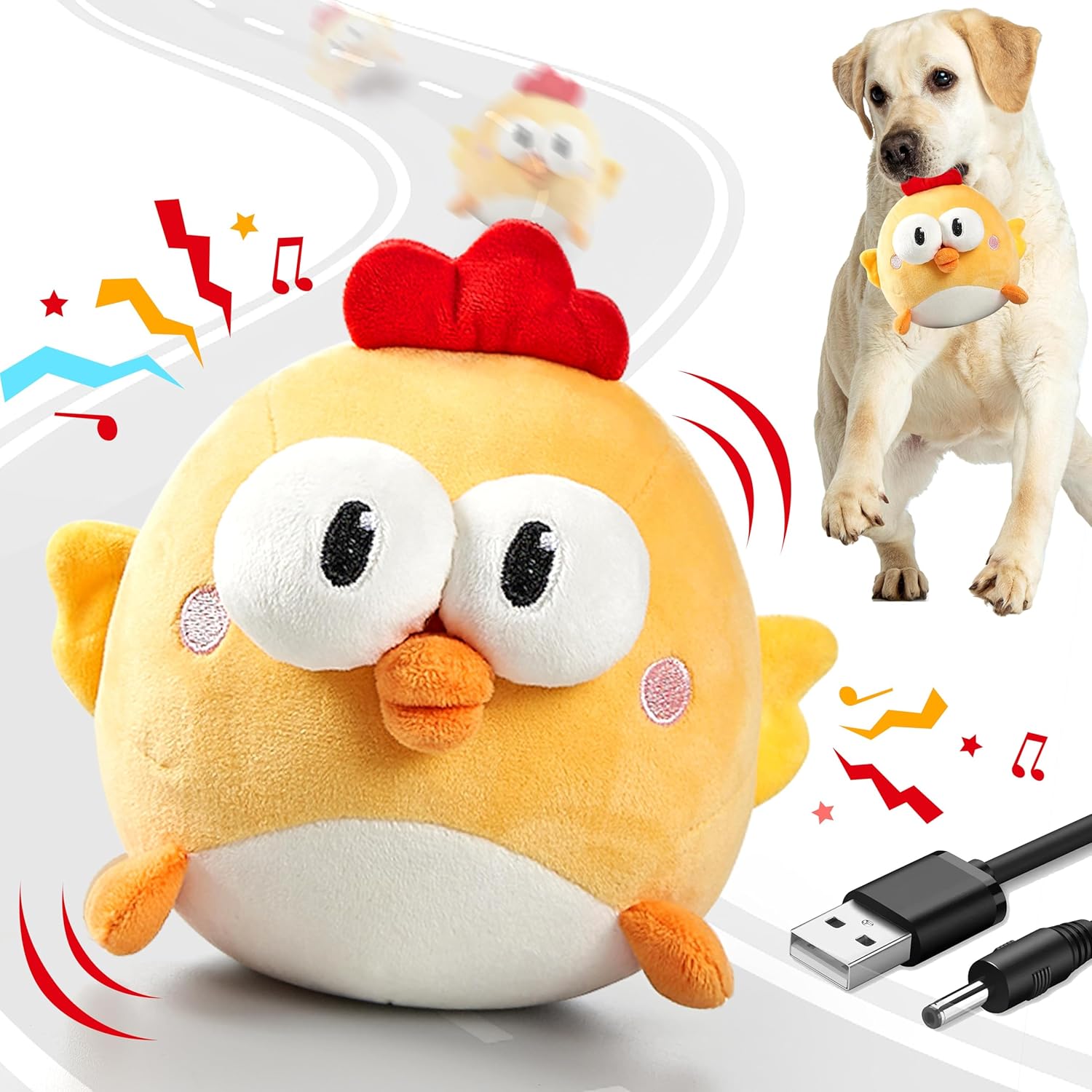 GUKCO Juguetes interactivos para perros, juguete de pelota chillona...