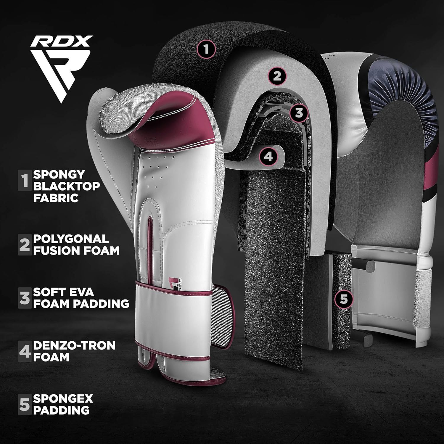 RDX Guantes de boxeo para mujer, para entrenamiento, Muay Thai Maya...