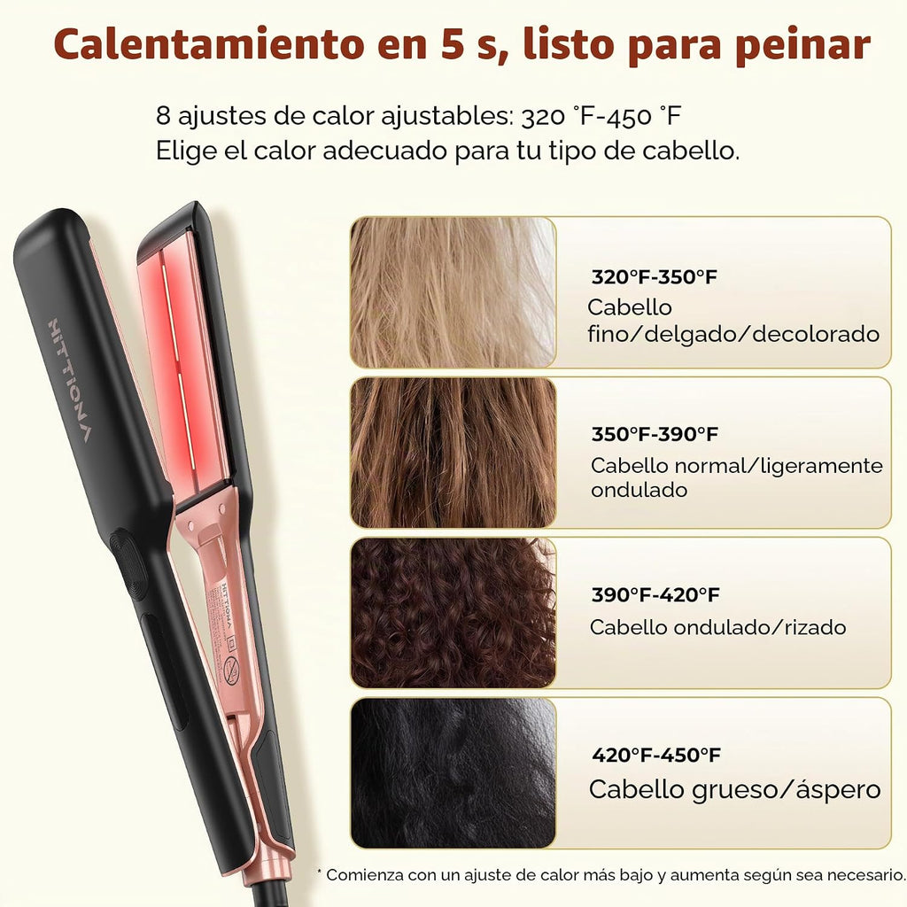 HITTIONA Plancha de cerámica de 1.75 pulgadas de ancho para mujeres...