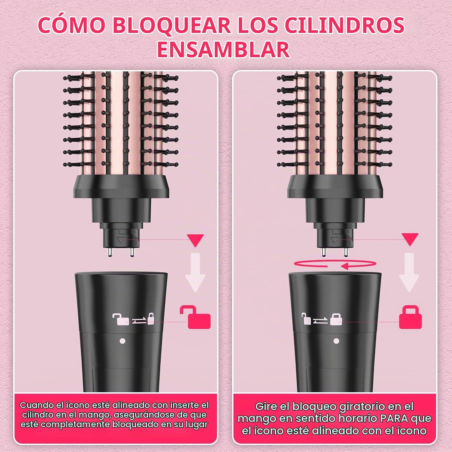 Juego de cepillos rizadores, rizador intercambiable de 3 barriles c...