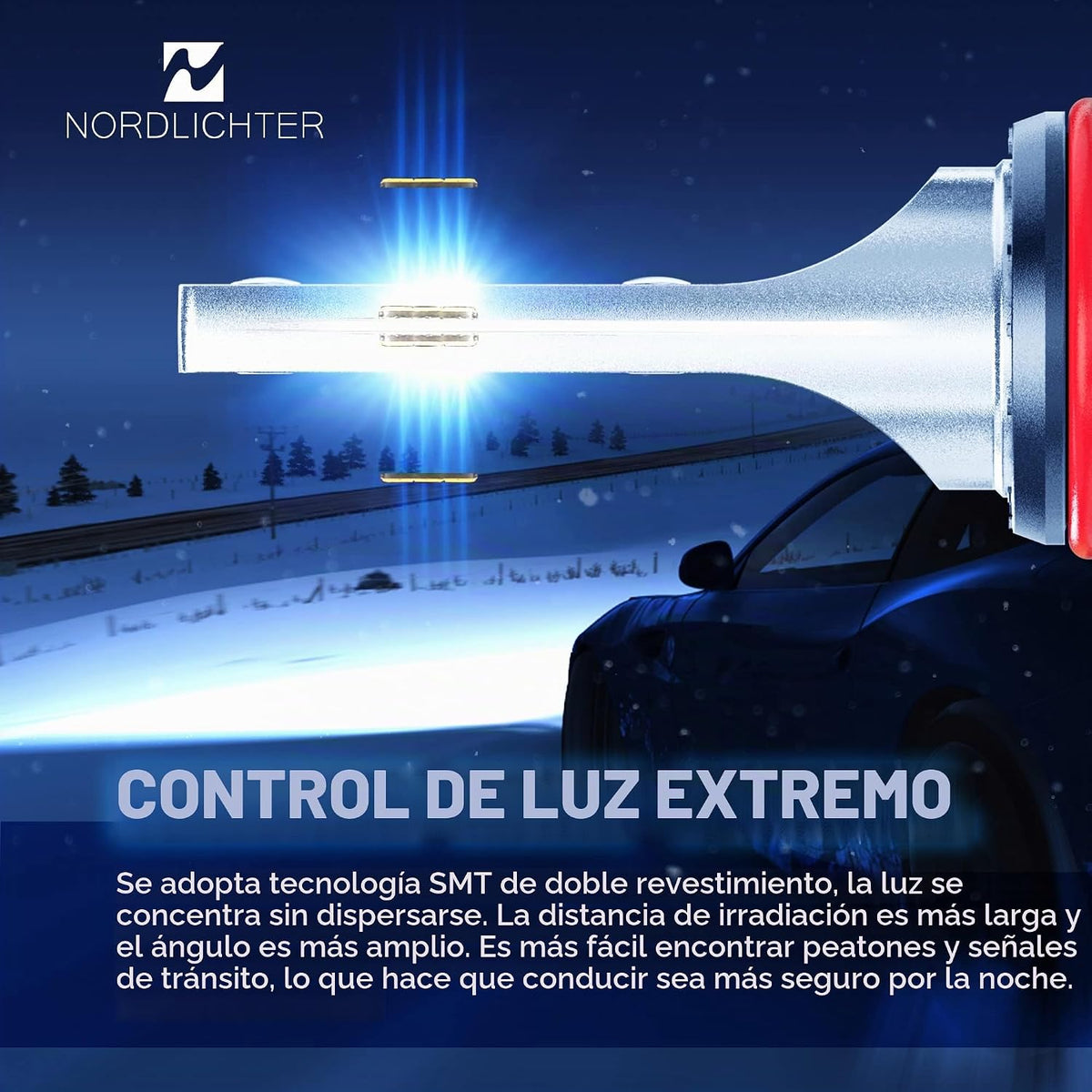 N NORDLICHTER 9005 Focos, 30000LM 600% brillo 9005 HB3 luz antinieb...