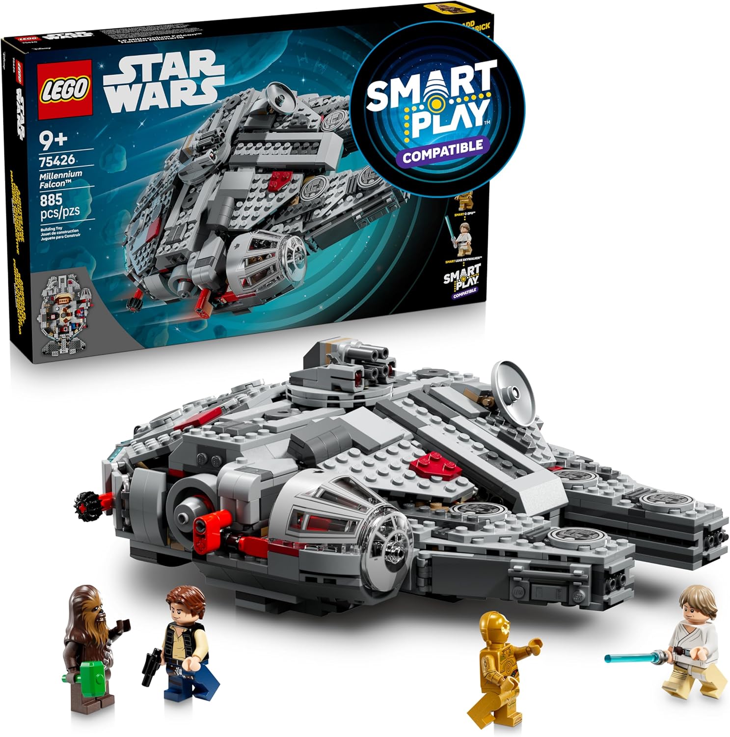 LEGO Star Wars SMART Play: Millennium Falcon Starship Building Toy...