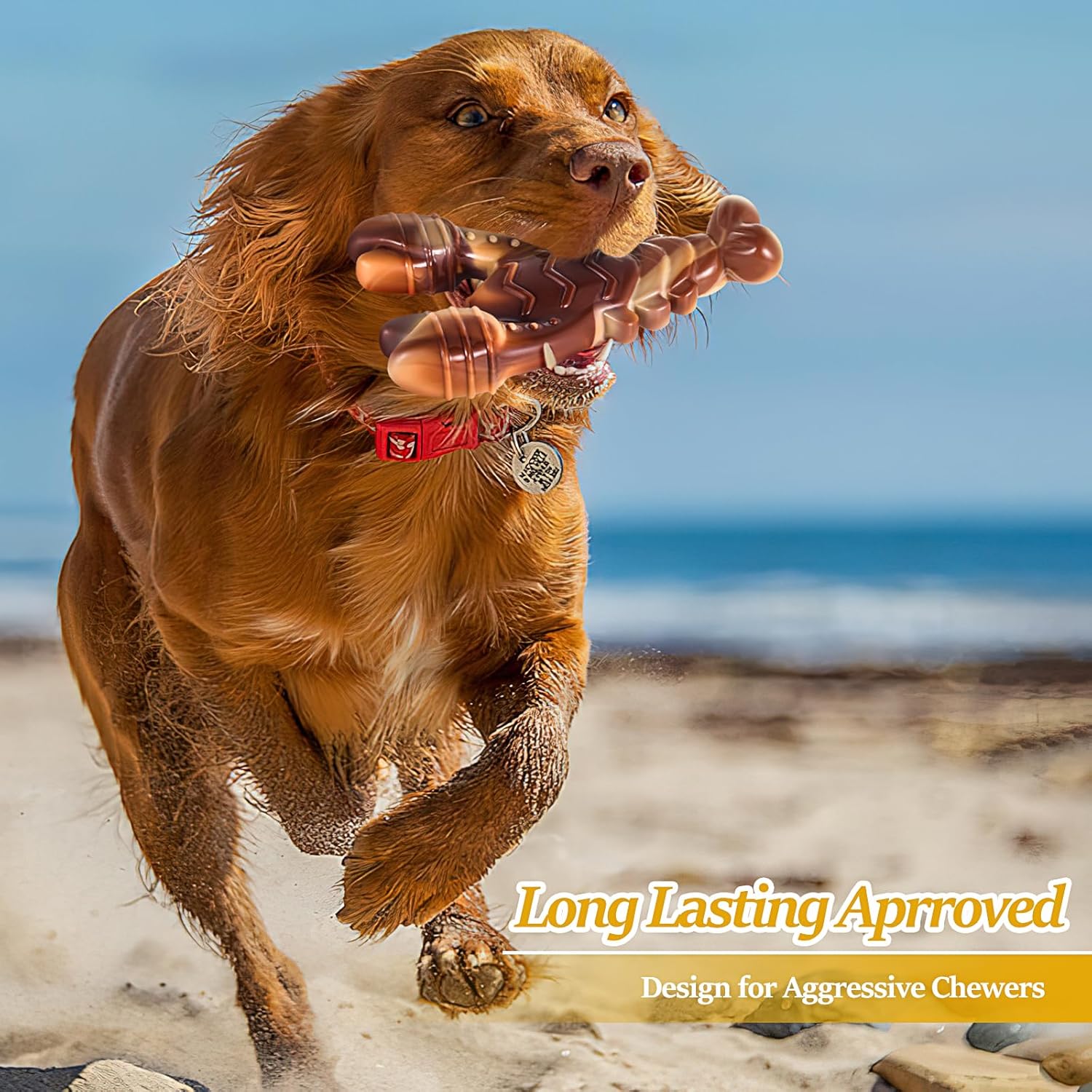 NEZIN Juguetes masticables para perros, juguetes indestructibles pa...