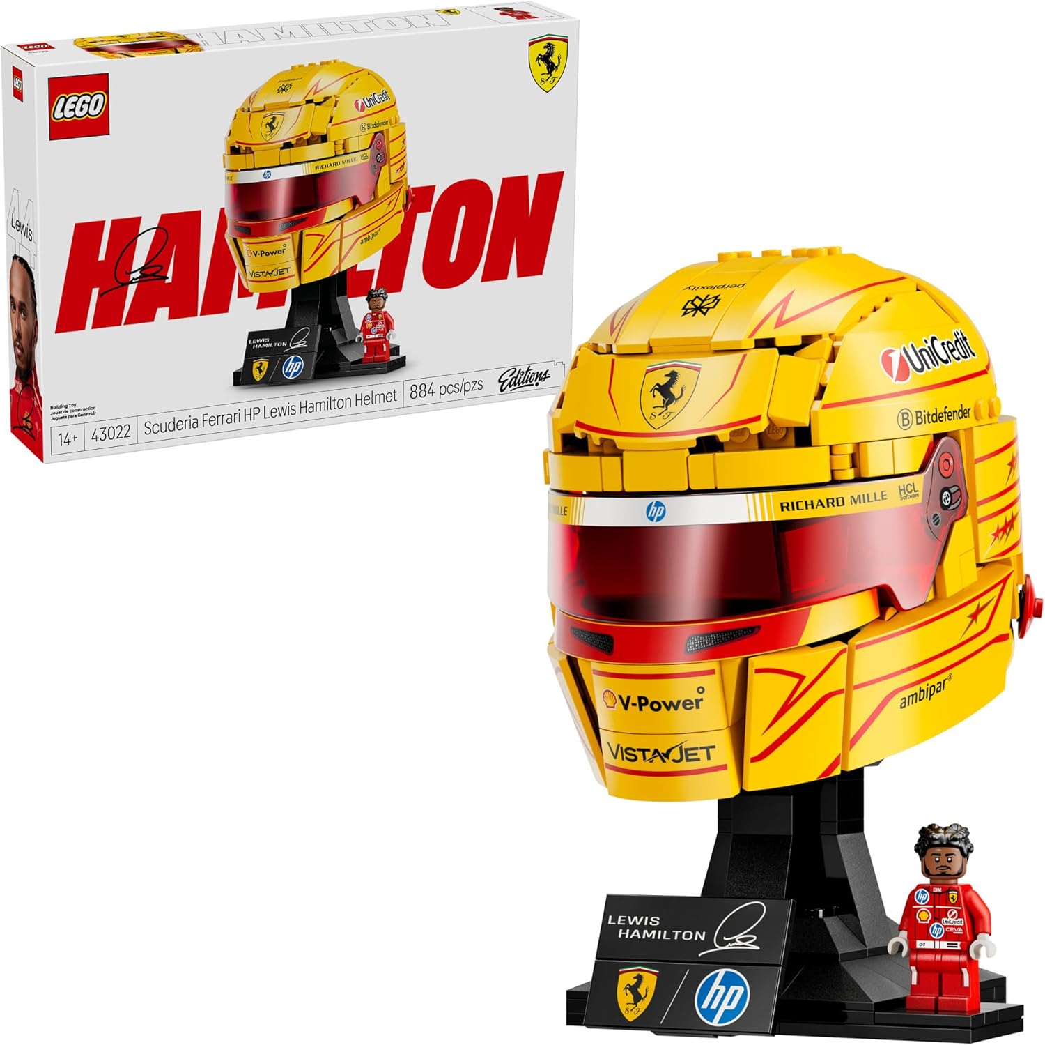 LEGO Editions Scuderia Ferrari HP Lewis Hamilton Casco \u2013 Juego...